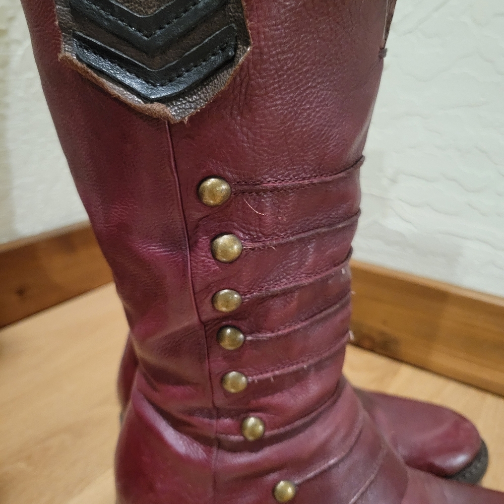 Rare A.S.98 Women's Burgundy Leather Mid Calf Boots 37 - Picture 3 of 7